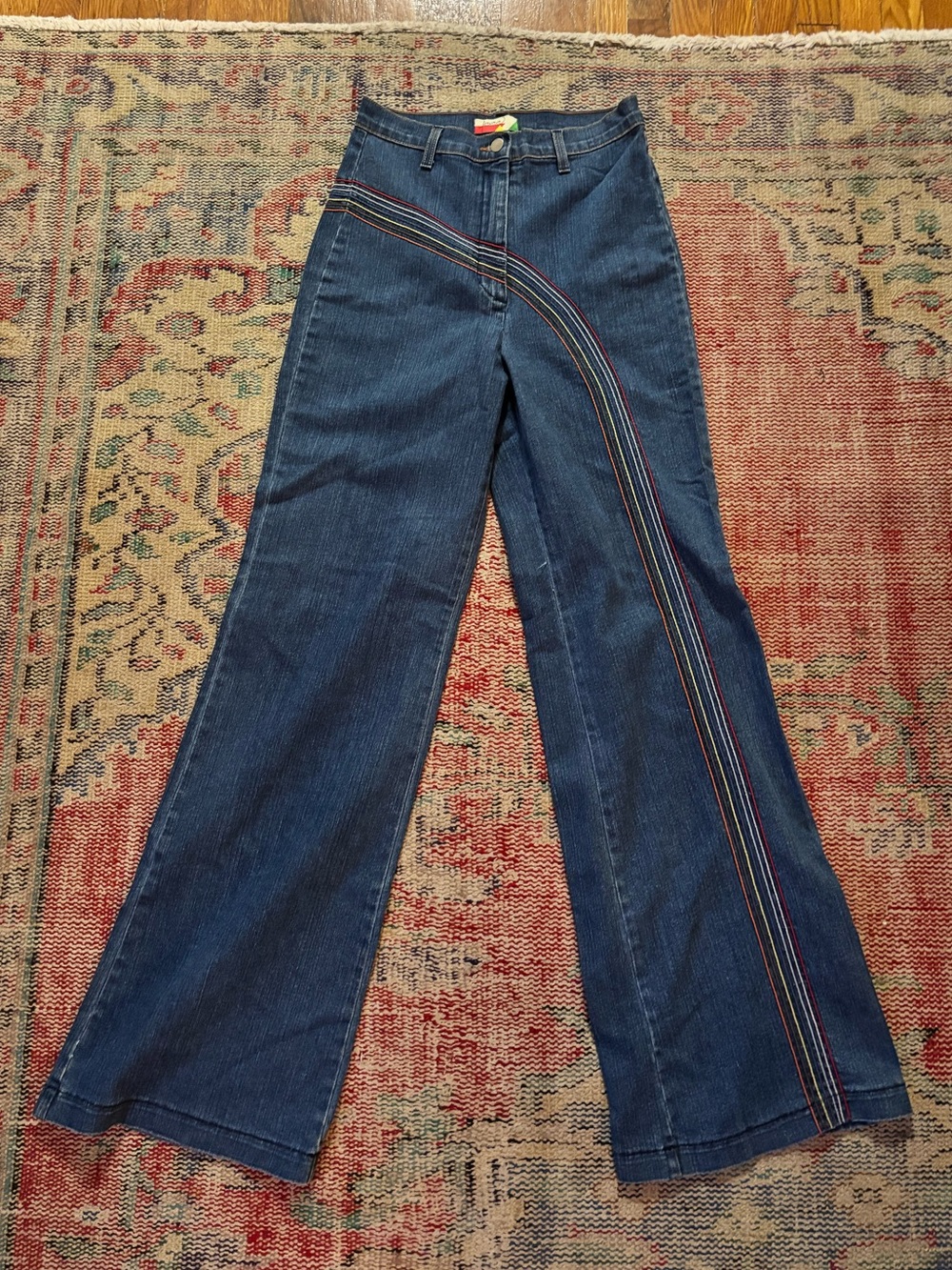 ModCloth Rainbow With Me Wide-Leg Jeans - Picture 6 of 14